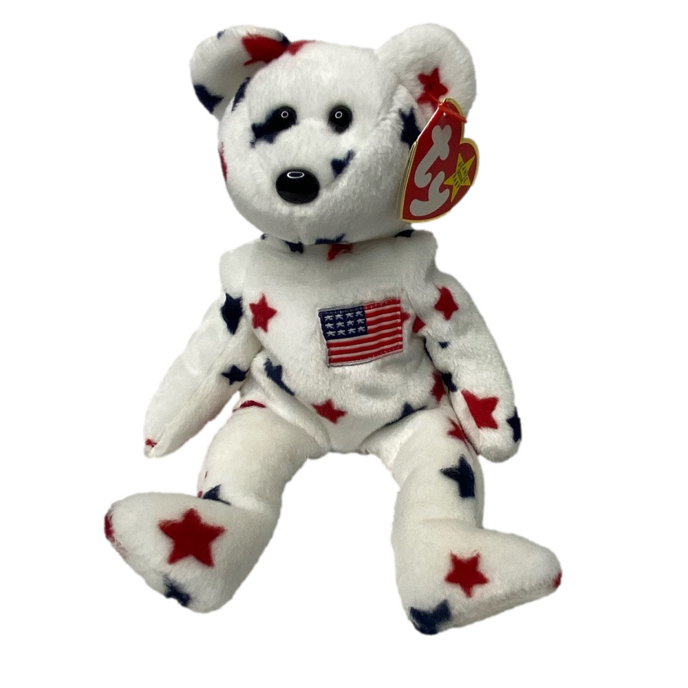 TY Beanie Babies Glory Patriotic USA Teddy Bear plush vintage 1998 4188